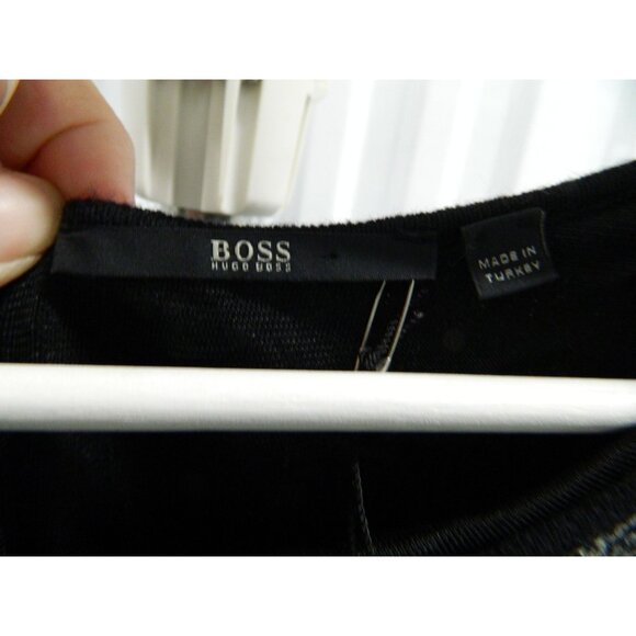 Hugo Boss Womens Wool Angora Blend Dress With Lace Detail Size XL Leopard Gray - Picture 4 of 12